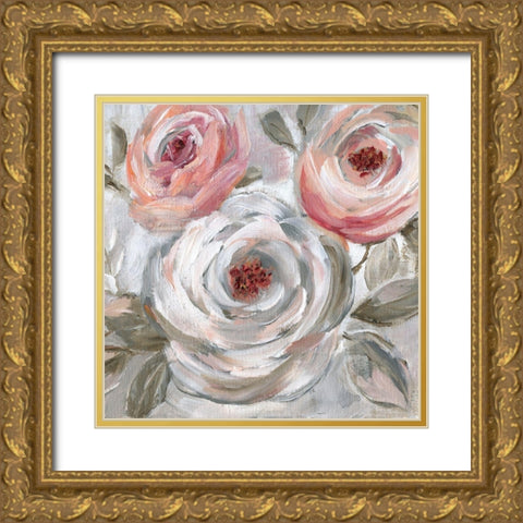 Shades of Blush Gold Ornate Wood Framed Art Print with Double Matting by Nan