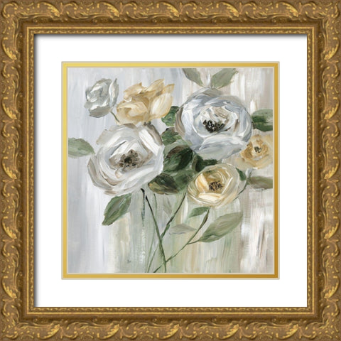 Bold Strokes Gold Ornate Wood Framed Art Print with Double Matting by Nan