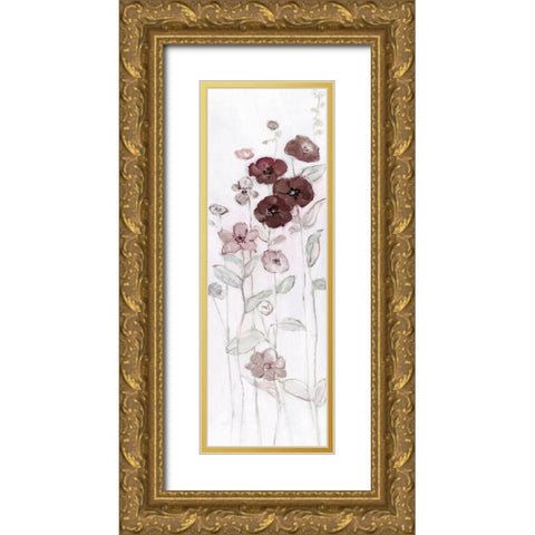 Fields of Burgundy Blush II Gold Ornate Wood Framed Art Print with Double Matting by Swatland, Sally