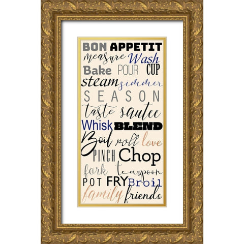 Kitchen Expressions Gold Ornate Wood Framed Art Print with Double Matting by CAD Designs