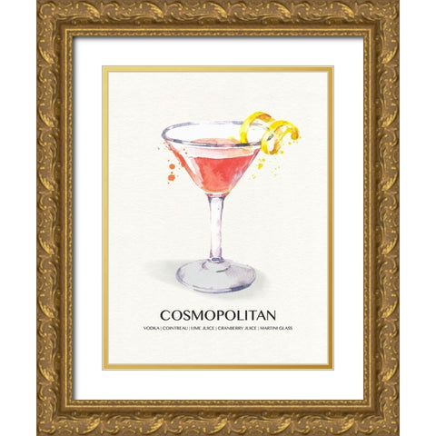 Cosmopolitan Gold Ornate Wood Framed Art Print with Double Matting by Jill, Susan