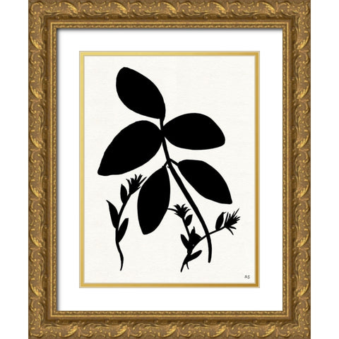 Silhouette Garden II Gold Ornate Wood Framed Art Print with Double Matting by Jill, Susan