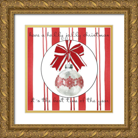 Candy Cane Christmas I Gold Ornate Wood Framed Art Print with Double Matting by Robinson, Carol