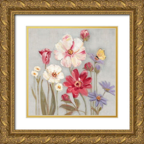 Papillion Garden Gold Ornate Wood Framed Art Print with Double Matting by Swatland, Sally