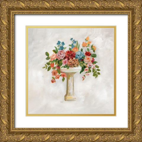 Sink Bouquet Gold Ornate Wood Framed Art Print with Double Matting by Nan