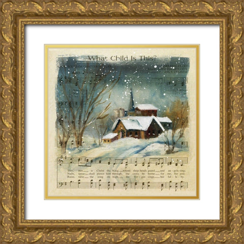 What Child is This? Gold Ornate Wood Framed Art Print with Double Matting by Robinson, Carol