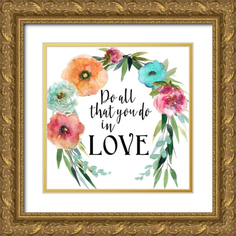 Bright Sentiment I Gold Ornate Wood Framed Art Print with Double Matting by Robinson, Carol