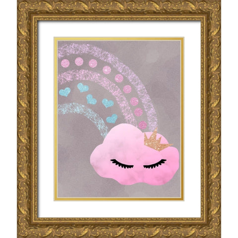 Cloudy Rainbow Gold Ornate Wood Framed Art Print with Double Matting by Santiago, Daniela