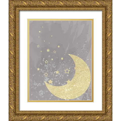 Sparkling Night Gold Ornate Wood Framed Art Print with Double Matting by Santiago, Daniela