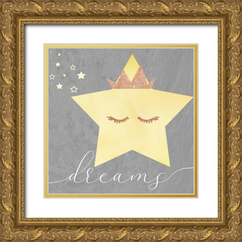 Dreams Gold Ornate Wood Framed Art Print with Double Matting by Santiago, Daniela