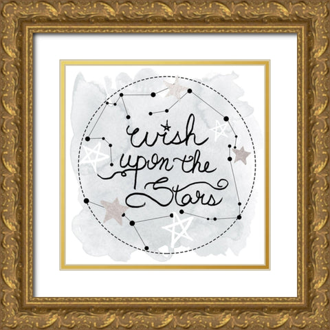 Wish Upon the Stars Gold Ornate Wood Framed Art Print with Double Matting by Santiago, Daniela