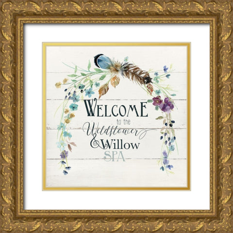 Wildflower Spa Gold Ornate Wood Framed Art Print with Double Matting by Robinson, Carol