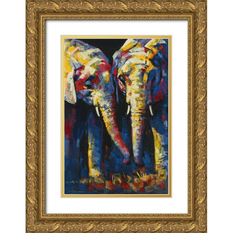 Vibrant Africa Gold Ornate Wood Framed Art Print with Double Matting by Orme, E. Anthony