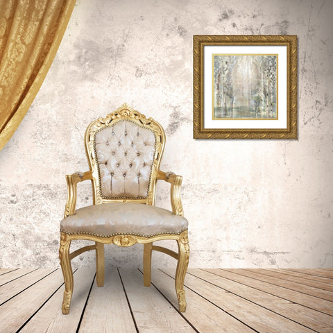 Birch Wood Clearing Gold Ornate Wood Framed Art Print with Double Matting by Jill, Susan