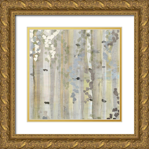 Spring Birch Grove Gold Ornate Wood Framed Art Print with Double Matting by Jill, Susan