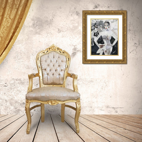 Fashion Mosaic I Gold Ornate Wood Framed Art Print with Double Matting by Robinson, Carol