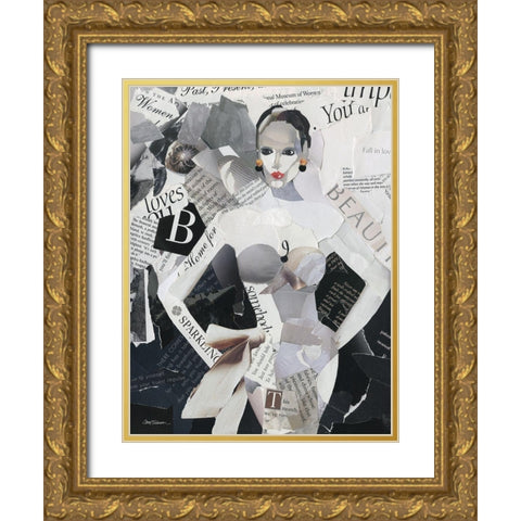 Fashion Mosaic I Gold Ornate Wood Framed Art Print with Double Matting by Robinson, Carol