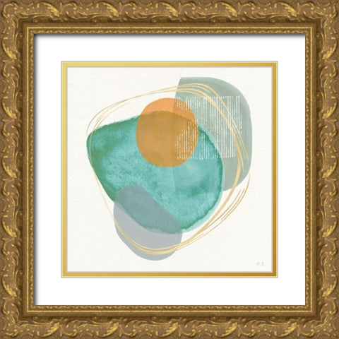 River Jewels I Gold Ornate Wood Framed Art Print with Double Matting by Jill, Susan