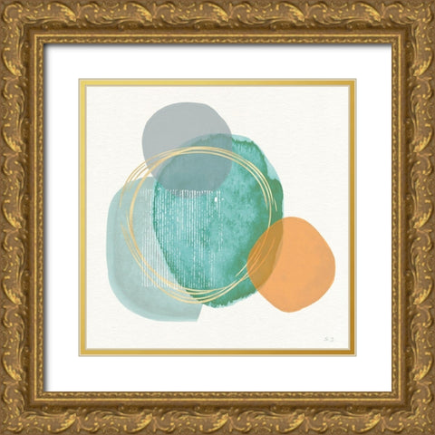 River Jewels II Gold Ornate Wood Framed Art Print with Double Matting by Jill, Susan