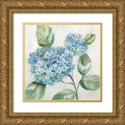 Hydrangea Beauty II Gold Ornate Wood Framed Art Print with Double Matting by Nan