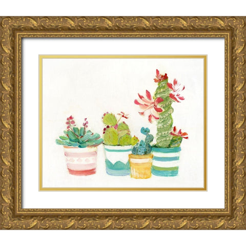 Cacti Conglomerate III Gold Ornate Wood Framed Art Print with Double Matting by Swatland, Sally