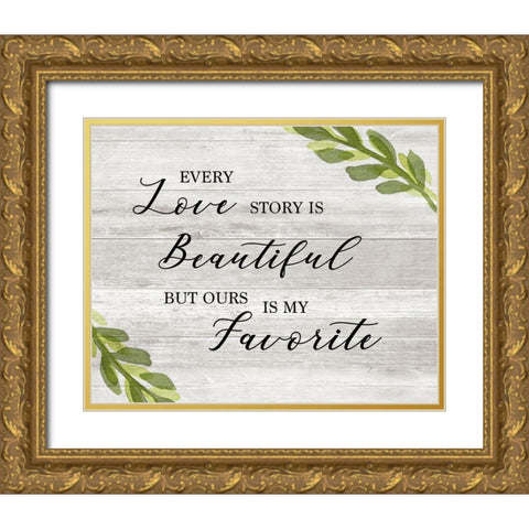 Love Story Gold Ornate Wood Framed Art Print with Double Matting by Carpentieri, Natalie