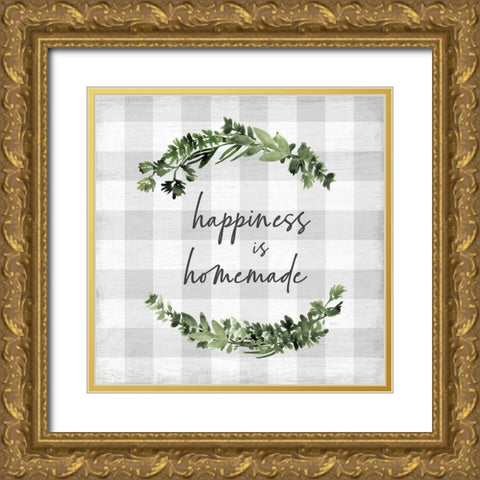 Happiness is Homemade Gold Ornate Wood Framed Art Print with Double Matting by Carpentieri, Natalie