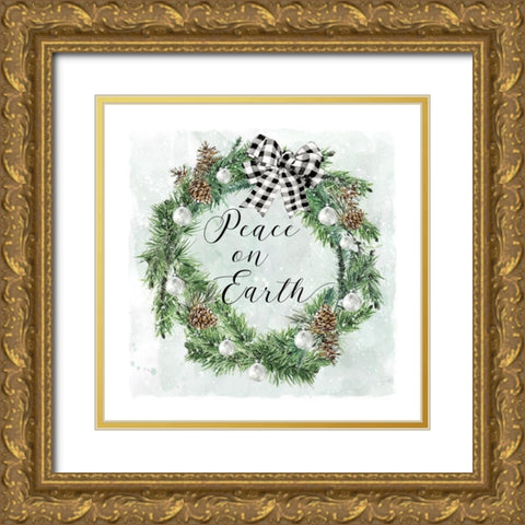 Peace on Earth Gold Ornate Wood Framed Art Print with Double Matting by Robinson, Carol