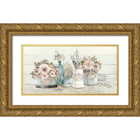Flower Market Gold Ornate Wood Framed Art Print with Double Matting by Robinson, Carol
