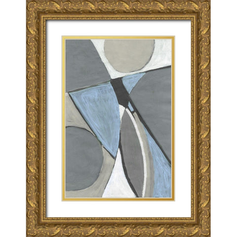 A Soft Jeweled Geometric I Gold Ornate Wood Framed Art Print with Double Matting by Pattinian, Merri