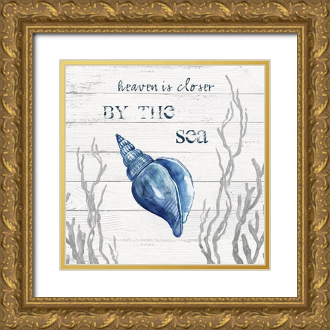 By the Sea Gold Ornate Wood Framed Art Print with Double Matting by Robinson, Carol