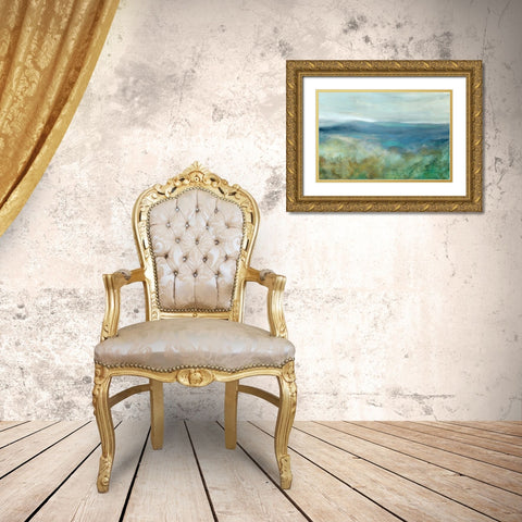 Blue Mountain Overlook Gold Ornate Wood Framed Art Print with Double Matting by Robinson, Carol