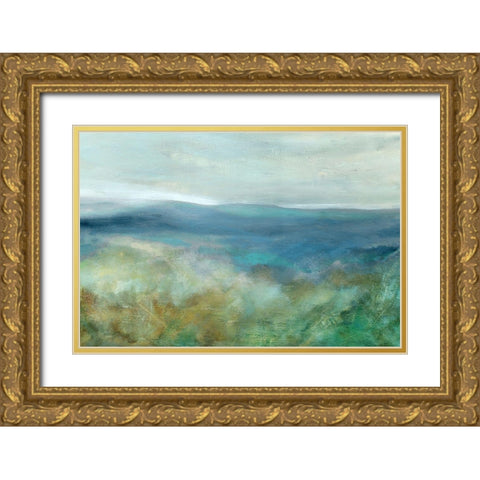 Blue Mountain Overlook Gold Ornate Wood Framed Art Print with Double Matting by Robinson, Carol
