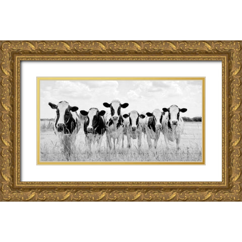 Grazing Pasture Gold Ornate Wood Framed Art Print with Double Matting by Van de Goor, Lars
