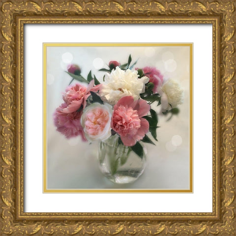 Peony Magic I Gold Ornate Wood Framed Art Print with Double Matting by Nan