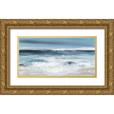 Long Beach Gold Ornate Wood Framed Art Print with Double Matting by Robinson, Carol