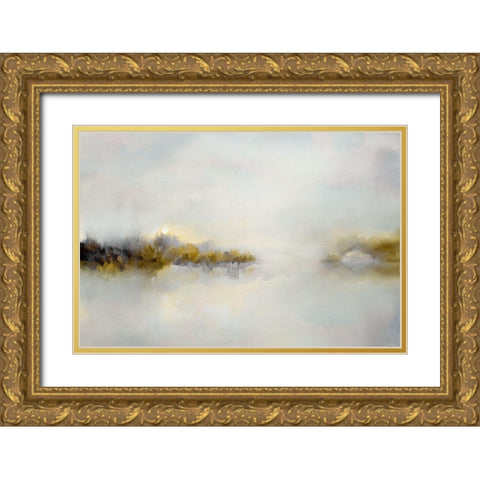 Saffron Sunrise Gold Ornate Wood Framed Art Print with Double Matting by Nan