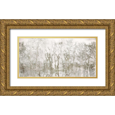 Shimmering Trees Gold Ornate Wood Framed Art Print with Double Matting by Weisz, Irene