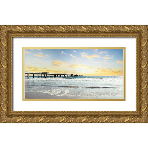 Pacific Beach Gold Ornate Wood Framed Art Print with Double Matting by Carpentieri, Natalie