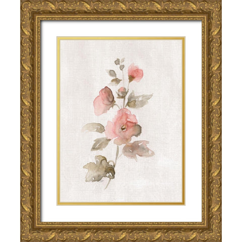 Blushing Sweetly I Gold Ornate Wood Framed Art Print with Double Matting by Nan