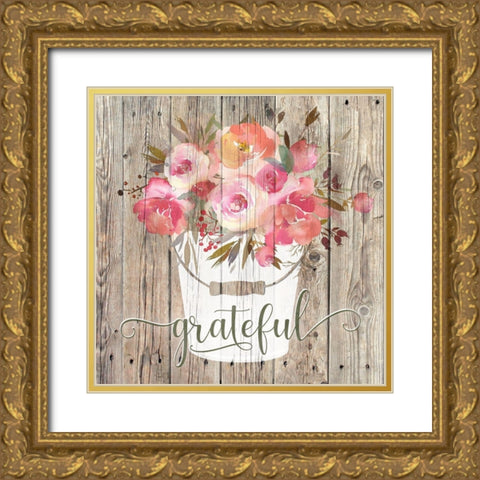 Grateful Bouquet Gold Ornate Wood Framed Art Print with Double Matting by Donovan, Kelly