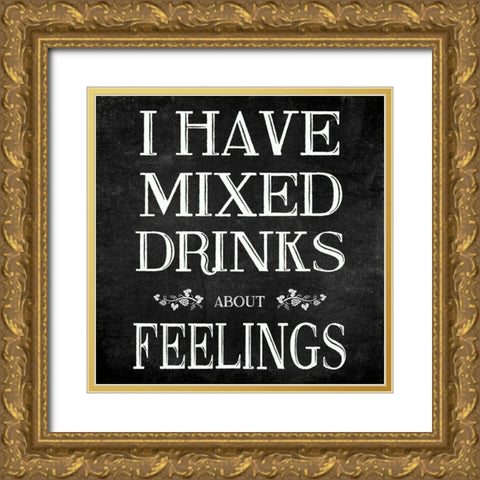 Mixed Drinks Gold Ornate Wood Framed Art Print with Double Matting by CAD Designs