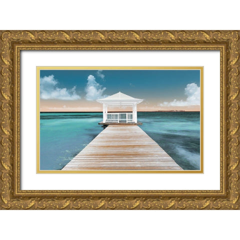 Nassau Point Gold Ornate Wood Framed Art Print with Double Matting by Adams, Peter