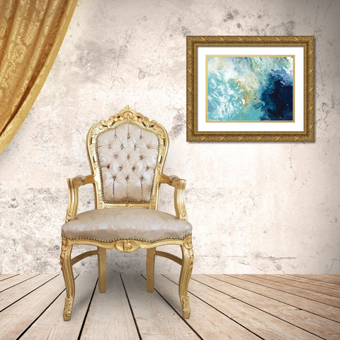Ocean Flow Gold Ornate Wood Framed Art Print with Double Matting by Robinson, Carol