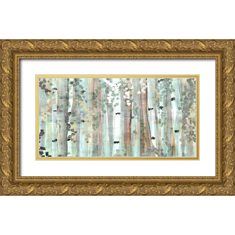 Spring Birch Meadow Gold Ornate Wood Framed Art Print with Double Matting by Jill, Susan