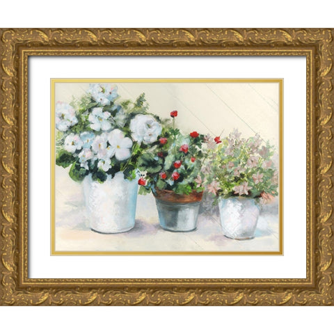Cottage Display Gold Ornate Wood Framed Art Print with Double Matting by Brooks, Donna