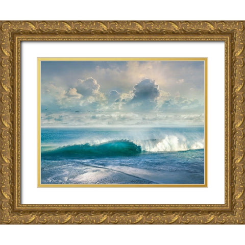 Watching the Waves Gold Ornate Wood Framed Art Print with Double Matting by Calascibetta, Mike