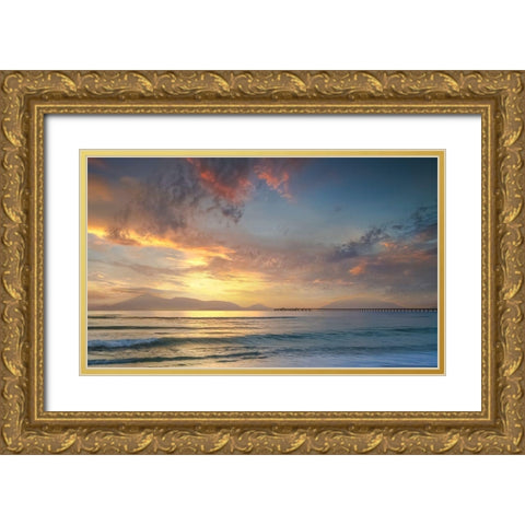 Share the Sunset Gold Ornate Wood Framed Art Print with Double Matting by Calascibetta, Mike