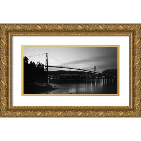 Lions Gate Inlet Gold Ornate Wood Framed Art Print with Double Matting by Souders, Paul