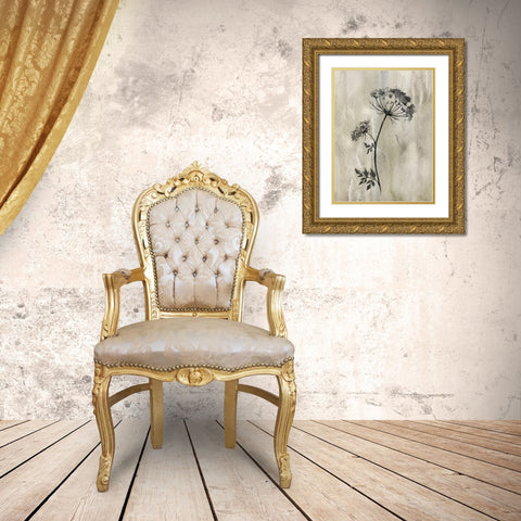 Sumi-e Silhouette I Gold Ornate Wood Framed Art Print with Double Matting by Knutsen, Conrad